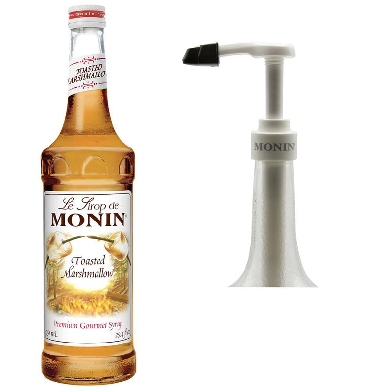 Monin Gluten-Free and Vegan Premium Toasted Marshmallow Syrup with Pump 750 ml