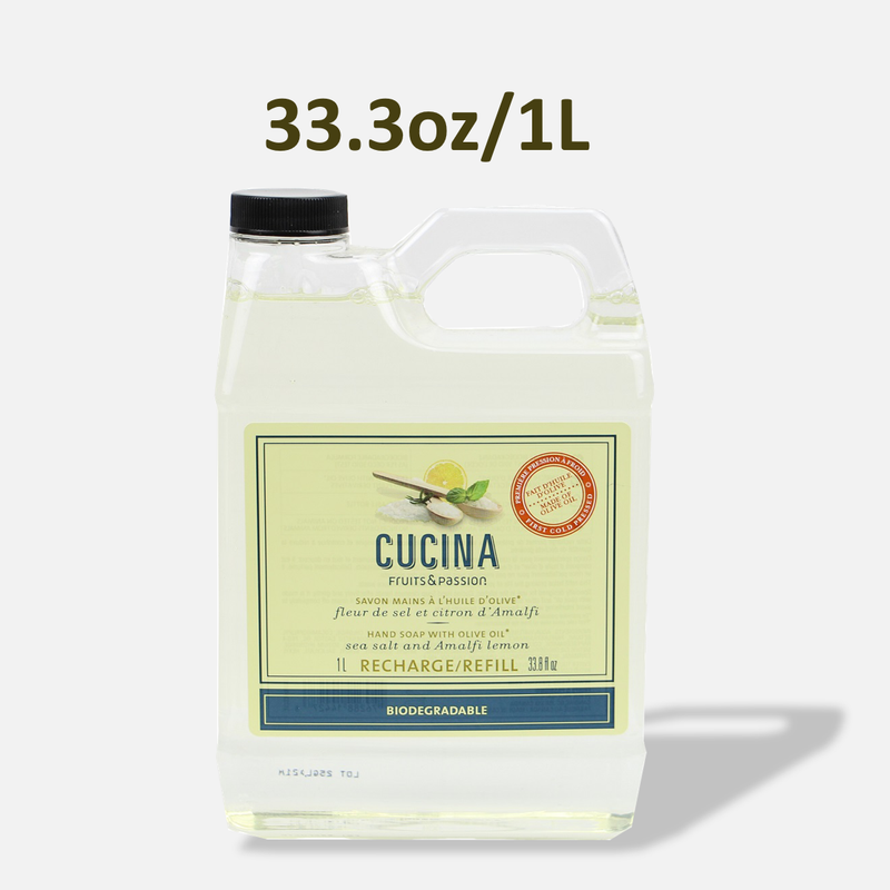 Fruits & Passion Cucina Sea Salt and Amalfi Biodegradable Liquid Hand Soap Refill 33.3 0z  