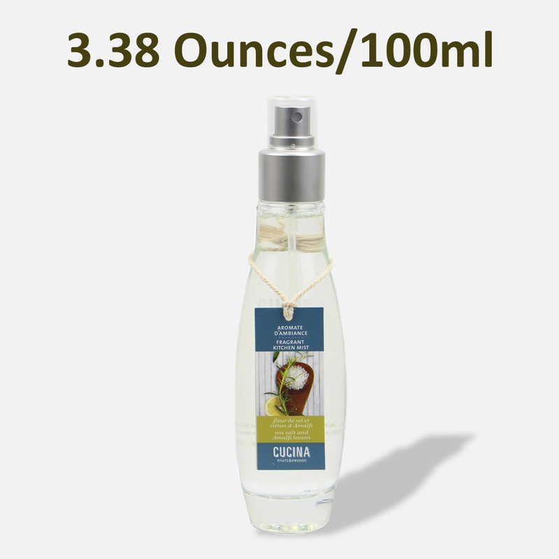 Fruits & Passion Cucina Kitchen Fragrance Mist - Sea Salt and Amalfi Lemon 100ml Bottle