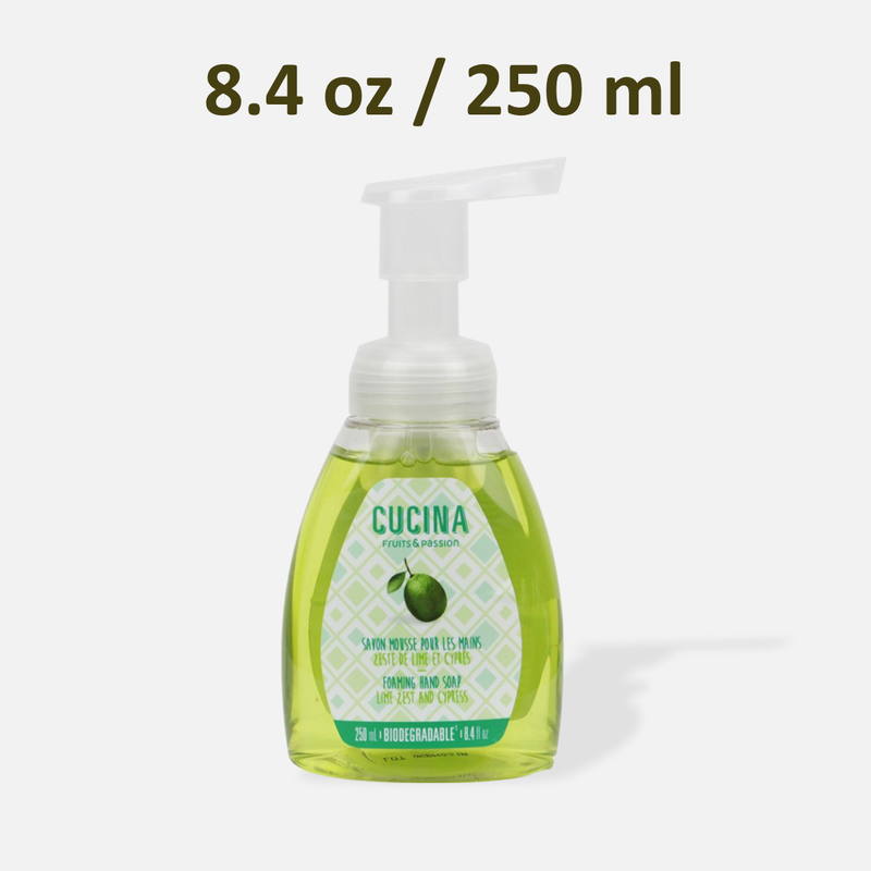 Fruits & Passion Cucina Lime Zest & Cypress Foaming Hand Soap 250 Milliliters