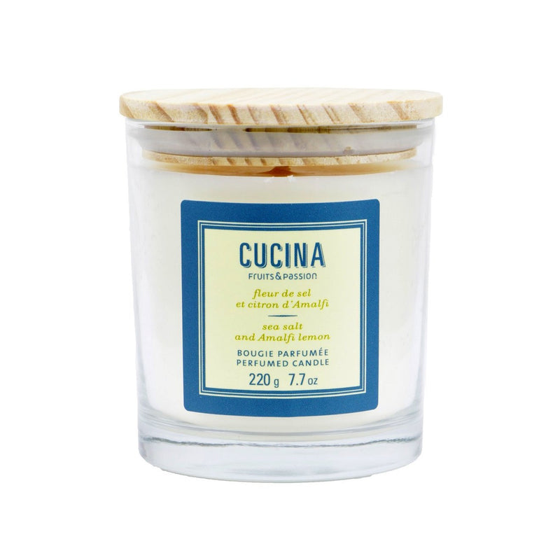 Fruits and Passion Cucina Sea Salt and Amalfi Lemon Perfumed Wax Candle 7.7 Ounces