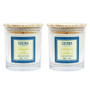 Fruits and Passion Cucina Sea Salt and Amalfi Lemon Perfumed Wax Candle 7.7 Ounces-2 Pack