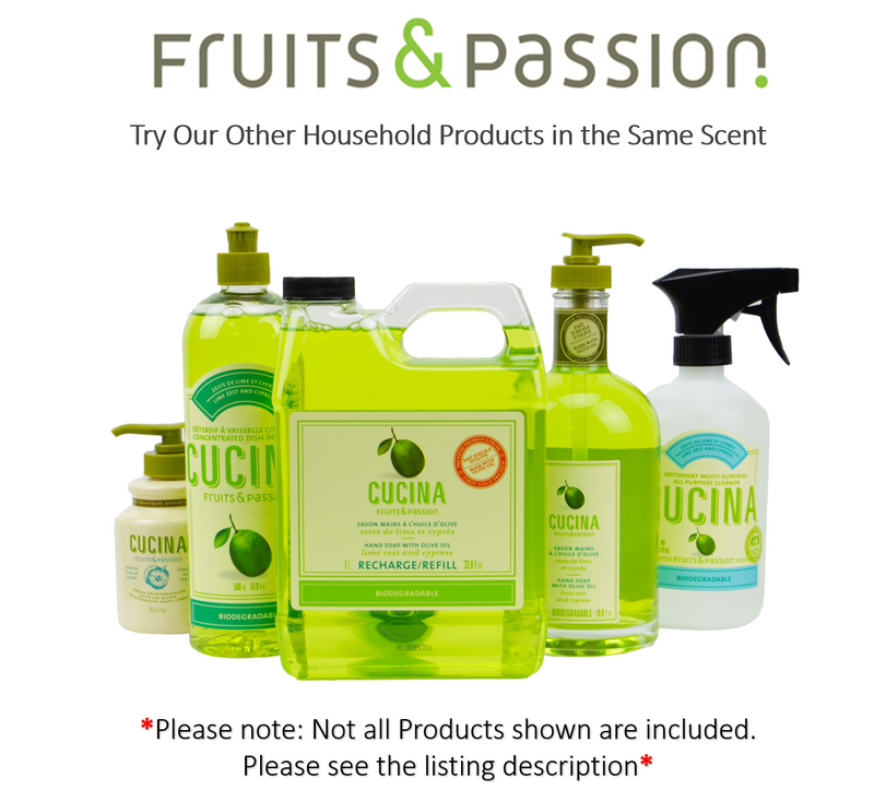 Fruits & Passion Cucina Lime Zest and Cypress Hand Butter and Regenerating Cream Bundle-Different Products