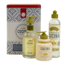 Fruits & Passion Sea Salt & Amalfi Lemon Kitchen Trio Holiday Gift Set (Hand Soap, Dish Detergent & Hand Cream)