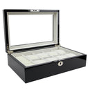 Decorebay Java 8-Slot Piano Finish Wooden Luxury Watch, Cufflink and Ring Display Case and Jewelry Organizer