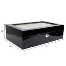 Decorebay Java 8-Slot Piano Finish Wooden Luxury Watch, Cufflink and Ring Display Case and Jewelry Organizer