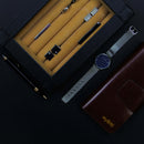 Decorebay Explorer Cufflink Box and Luxury Jewelry Display Case for Men with Glass Top - Black