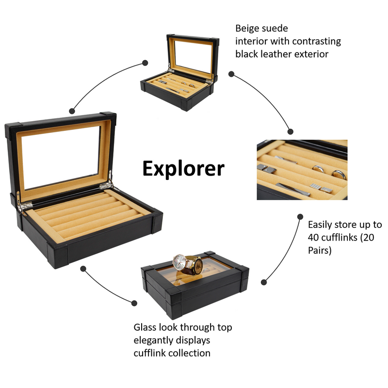 Decorebay Explorer Cufflink Box and Luxury Jewelry Display Case for Me