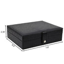 Decorebay Leather 7 Day AM/PM Pill Box and Organizer (Black)