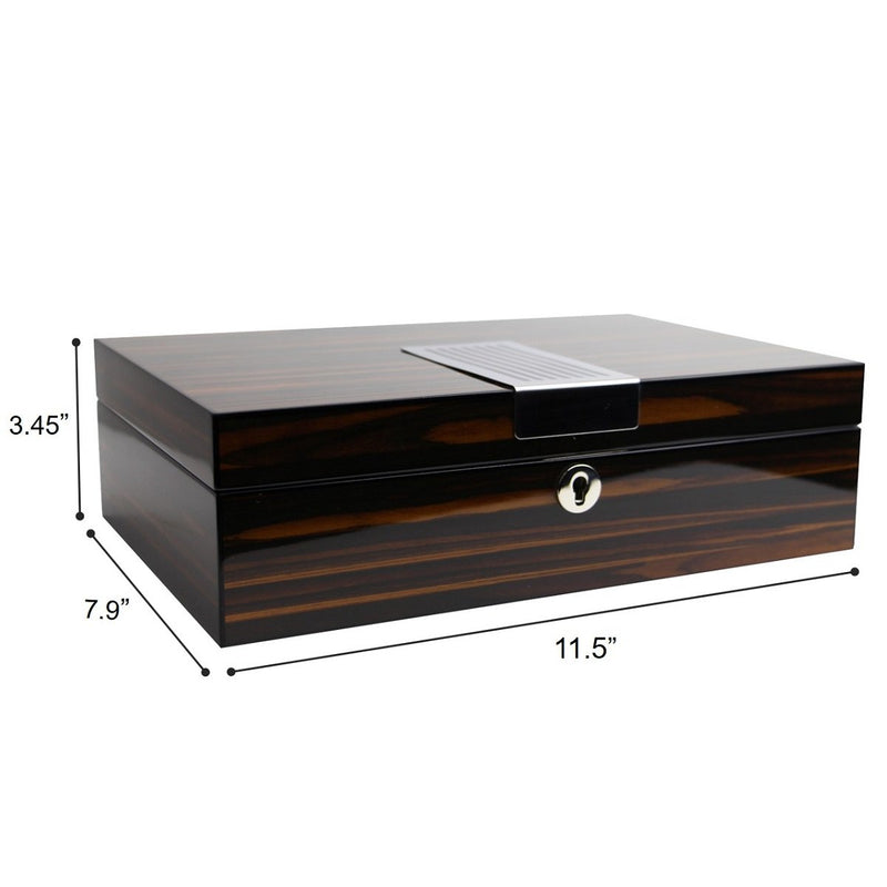 Decorebay High Gloss Lacquered Piano Finish 8-Slot Watch Display Case and Organizer (Maple King)