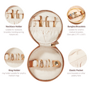 Decorebay Leather Zip Around Mini Jewelry Box - Brown