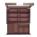 Decorebay Wooden Sunglasses Jewelry Box with Saddle Brown Leather (Coffee Lover)