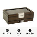Decorebay Wooden Sunglasses Jewelry Box with Saddle Brown Leather (Coffee Lover)
