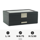 Decorebay 12 Watches Storage and Multi-Purpose Black and Red Leather Jewelry Box (My Darling)