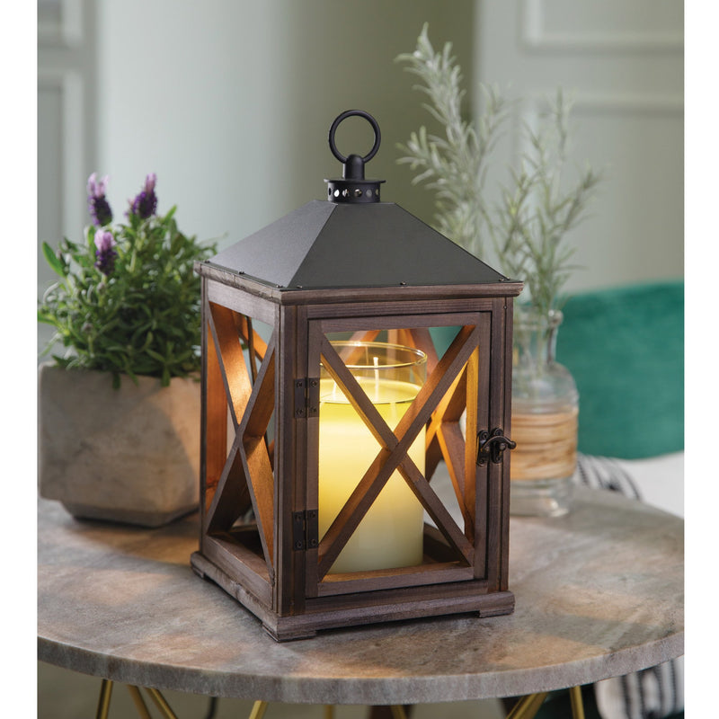Candle Warmers Weathered Espresso Wooden Lantern