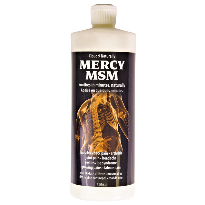 Cloud 9 Naturally Mercy MSM Pain Relief Lotion - 1 Litre Bottle, Standard Lid
