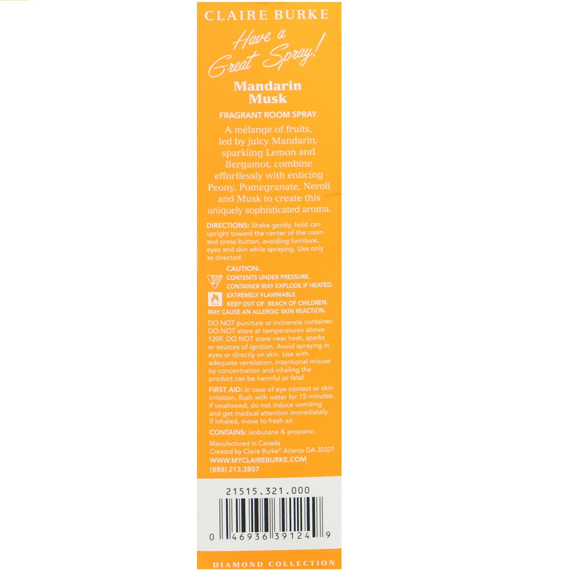 Claire Burke Mandarin Musk Room Spray 4 Ounce