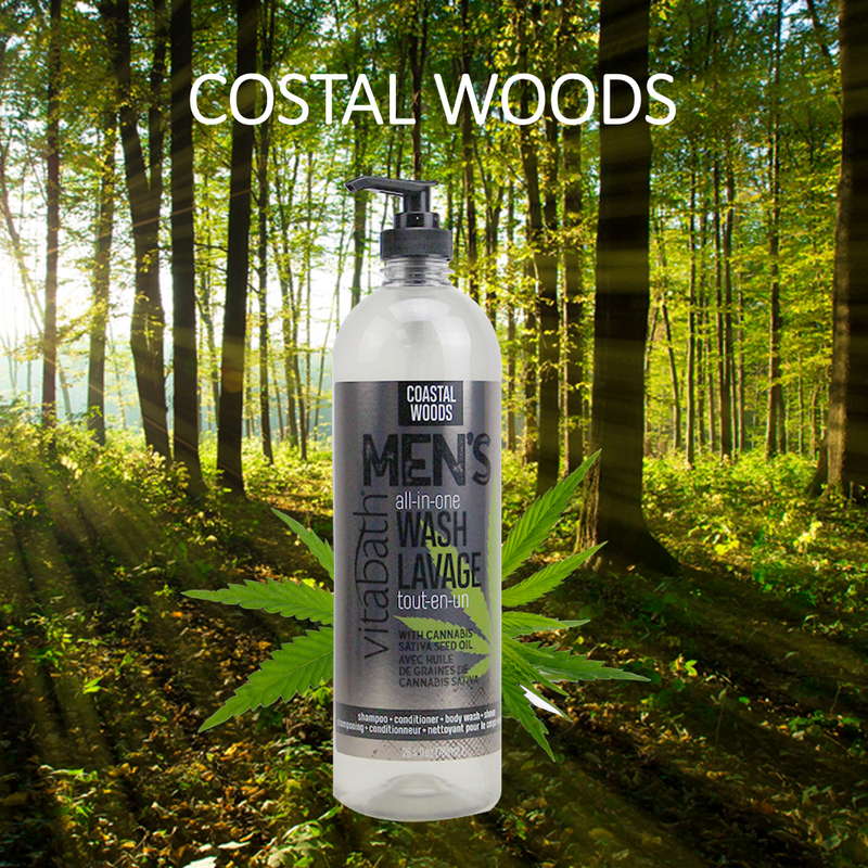 Vitabath Coastal Woods Men's All-In-One Shampoo, Moisturizer and body Wash