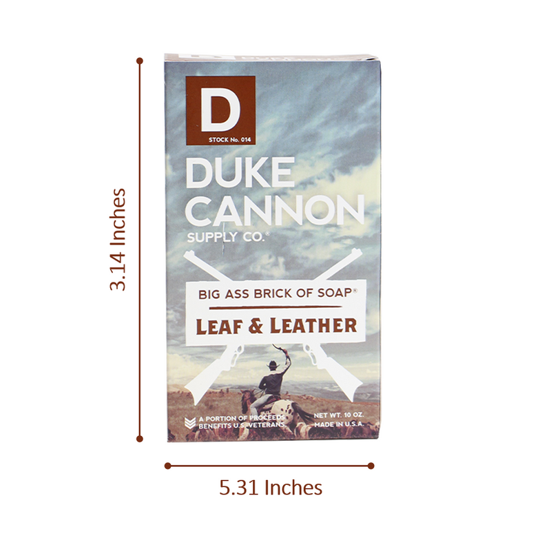 Duke Cannon Leaf & Leather Big Brick of Bar Soap-Dimensions