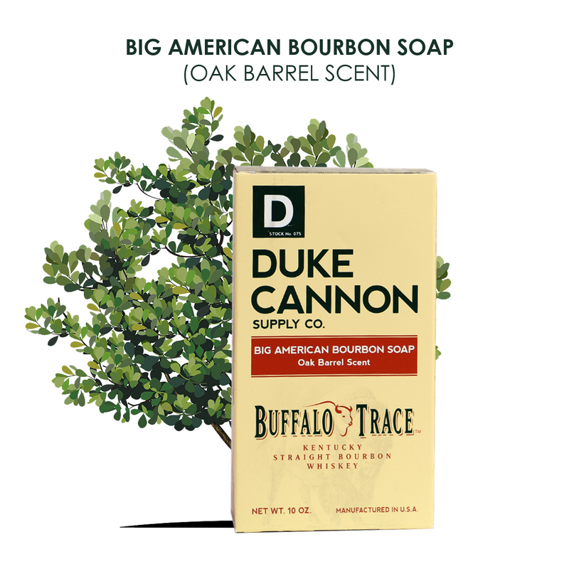 Duke Cannon Big American Bourbon Oak Barrel Brick of Bar Soap For Men 10 Ounces-Front Description