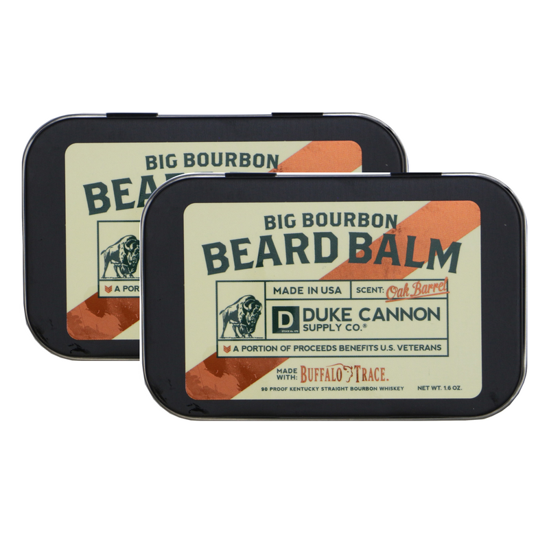 Duke Cannon Big Bourbon Beard Balm, 1.6 oz - Oak Barrel Scent - 2 Pack