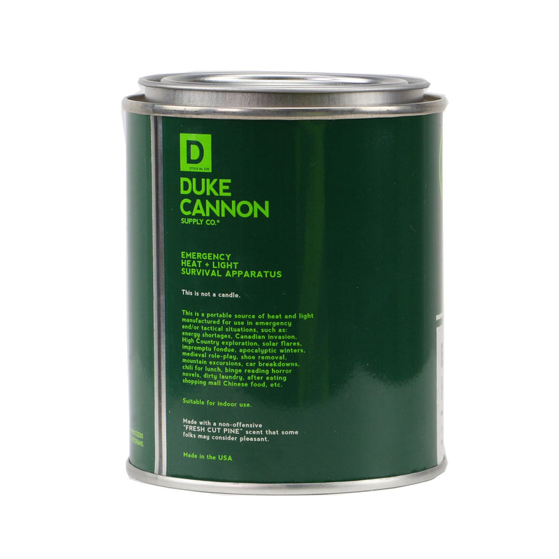 Duke Cannon American Frontier Fresh Cut Pine Emergency Heat & Light Candle 13.5 oz -2 Pack-Back Description