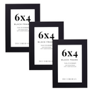 Decorebay Home 6x4 MDF Wood Picture Photo Frame (Black)