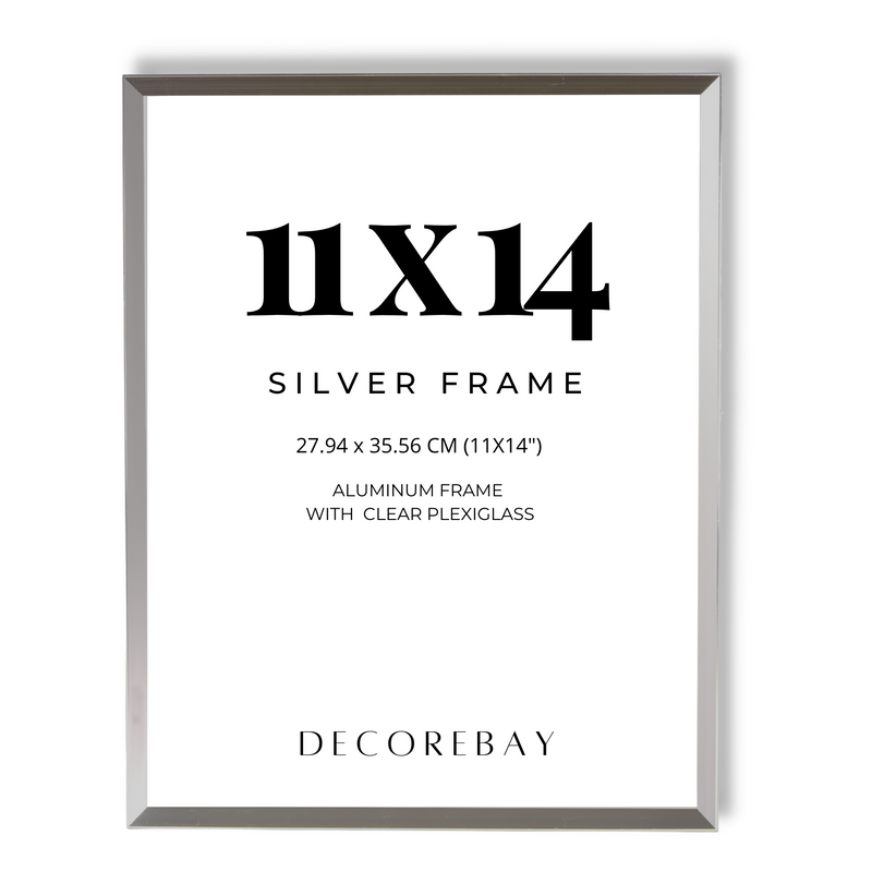Decorebay Home 11x14 Aluminum Picture Photo Frame (Silver)
