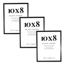 Decorebay Home 10x8 Inch Flat Aluminum Picture Photo Frame (Black)