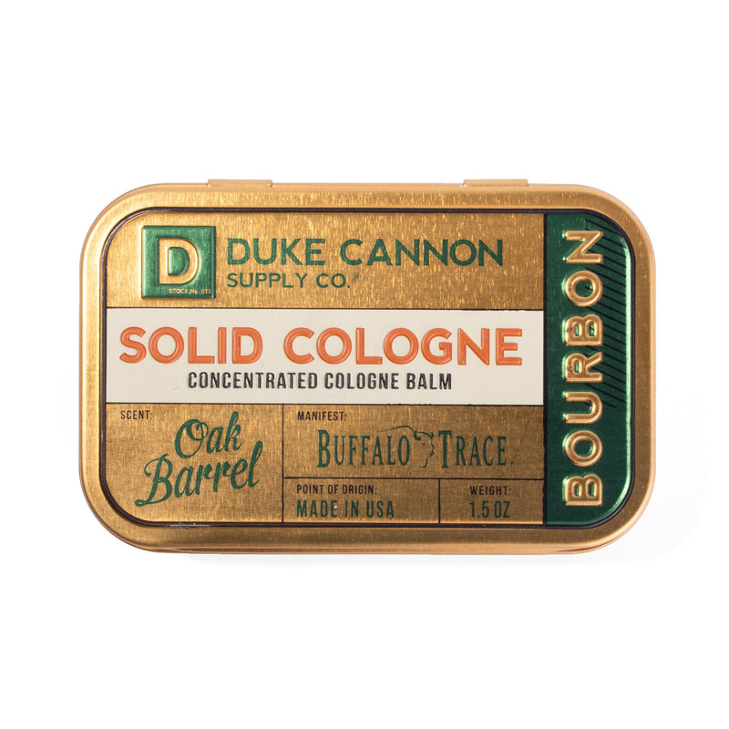 Duke Cannon Bourbon Solid Cologne Oak Barrel 1.5 Ounces