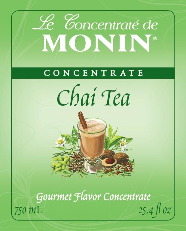 Monin Gluten-Free Premium Spiced Chai Tea Gourmet Concentrate Syrup 750ml-Front Description