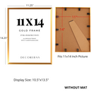 Decorebay Home 11x14 Aluminum Picture Photo Frame (Gold)