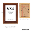 Decorebay Home 6x4 Solid Wood Picture Photo Frame (Brown)