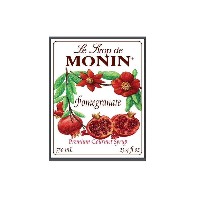 Monin Vegan Pomegranate Premium gourmet Syrup 750ml-Front Description