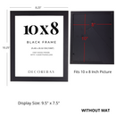 Decorebay Home 10x8 MDF Wood Picture Photo Frame (Black)