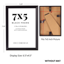 Decorebay Home 7x5 Aluminum Picture Photo Frame (Black)