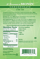 Monin Gluten-Free Premium Spiced Chai Tea Gourmet Concentrate Syrup 750ml- Back Description