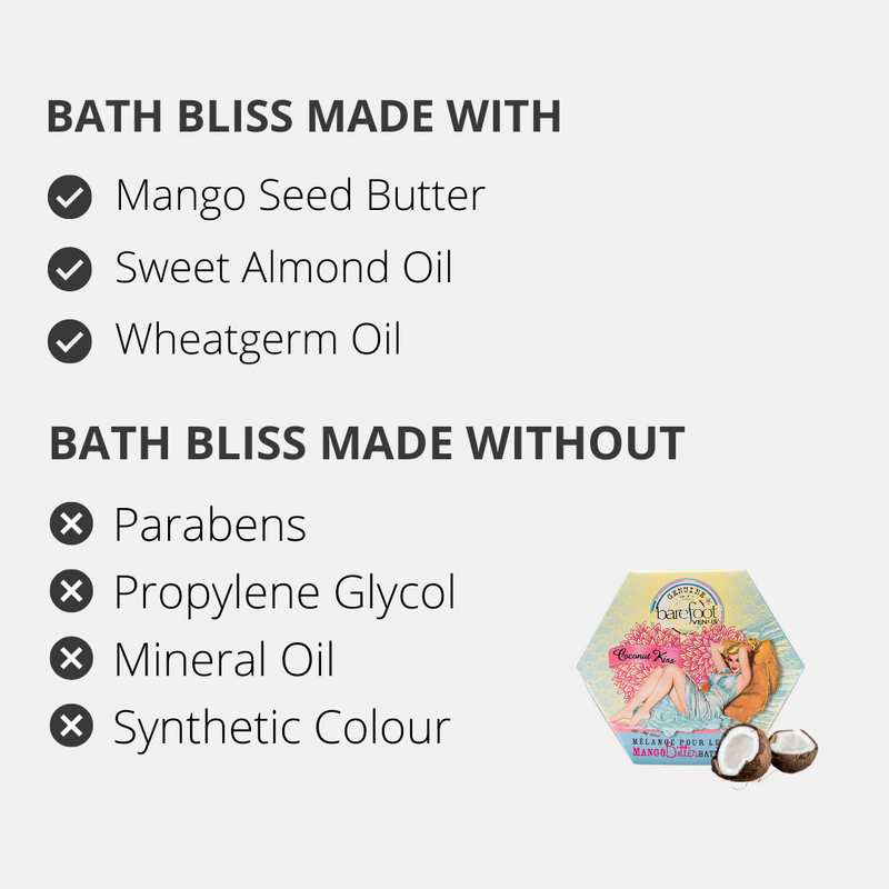 Barefoot Venus Coconut Kiss Bath Soak with Mango Butter Bath Bliss - 3 Ounces