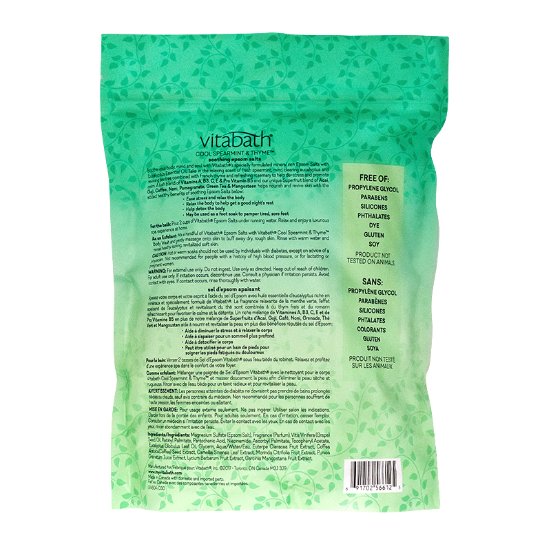 Vitabath Cool Spearmint And Thyme Epsom Salts - ingredients
