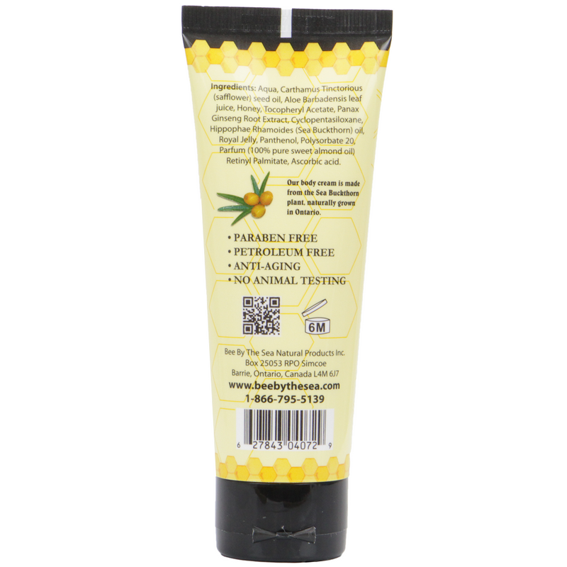 Bee By The Sea Buckthorn and Honey Ultra-Moisturizing Body Cream Tube 2.5 Ounces-Back Description