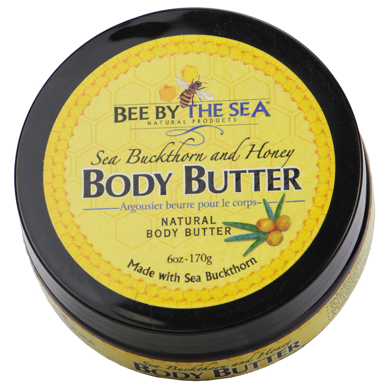 Bee By The Sea Buckthorn and Honey Natural Body Butter Made With Coconut Oil 6 Ounces
