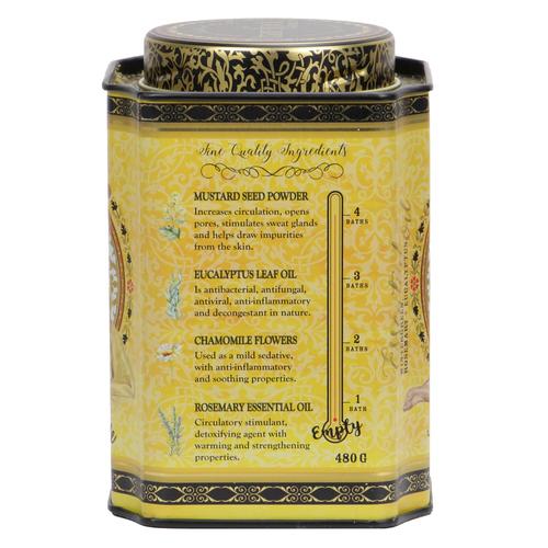 Barefoot Venus Natural Mustard Bath Soak Tin 16.9 Ounces-Back Description