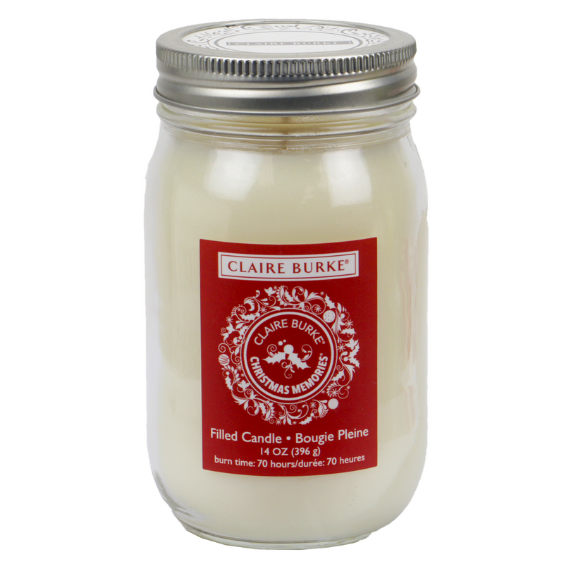 Claire Burke Christmas Memories Glass Filled Candle - 14 Oz