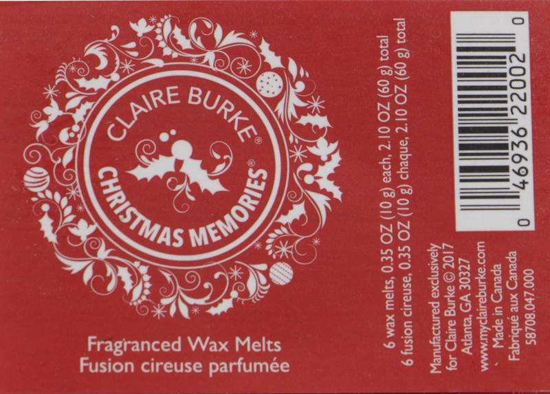 Claire Burke Christmas Memories Fragrance Wax Melts - Ingredients