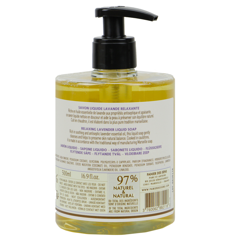 Panier Des Sens Relaxing Lavender Liquid Marsielle Soap-Back Description