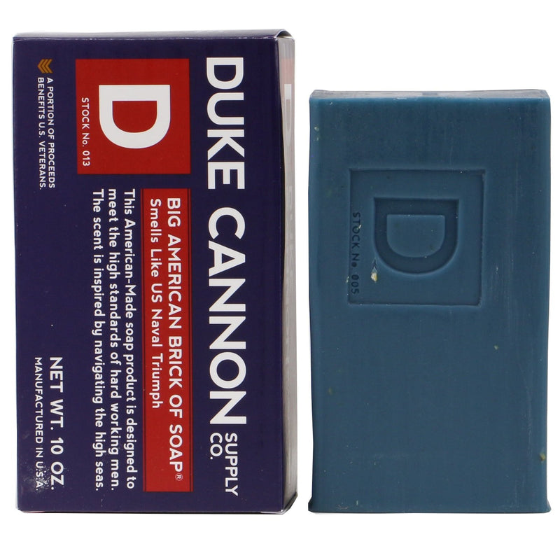 Duke Cannon Mens Brick Bar Soap - Smells Like Naval Triumph 10 Ounces-Opened