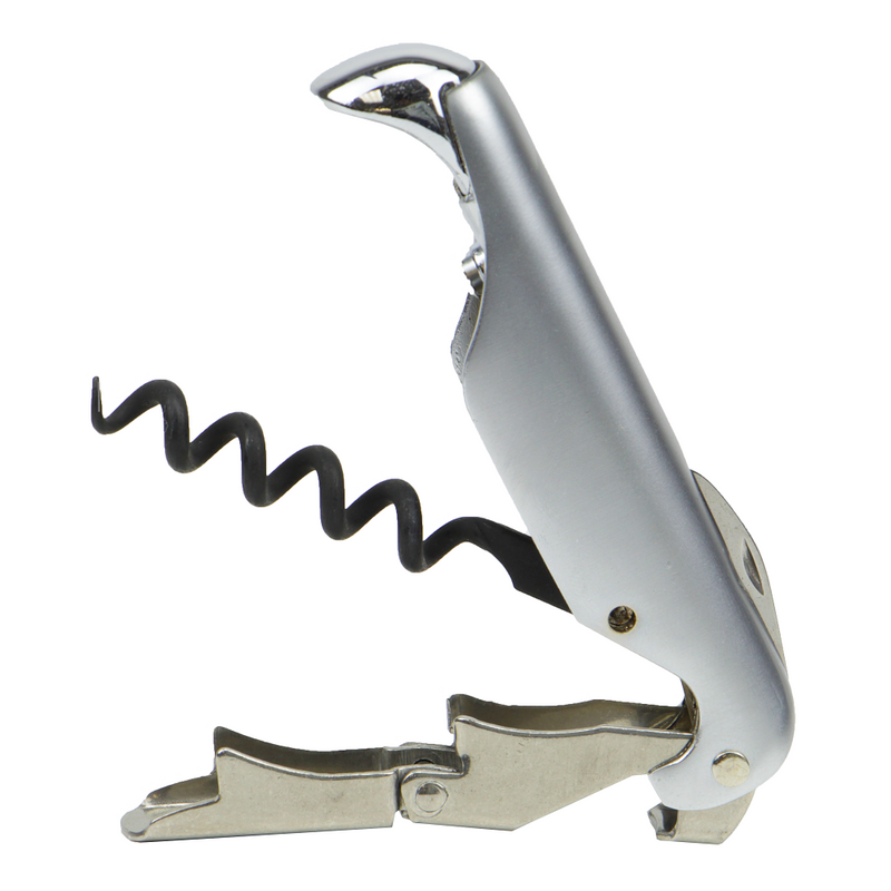 Pulltex X-tens Silver Corkscrew Wine Opener and Black Leather Case Set