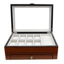 Decorebay Zebra Brown Rosewood Wooden Watch & Jewelry Box