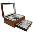 Decorebay Zebra Brown Rosewood Wooden Watch & Jewelry Box