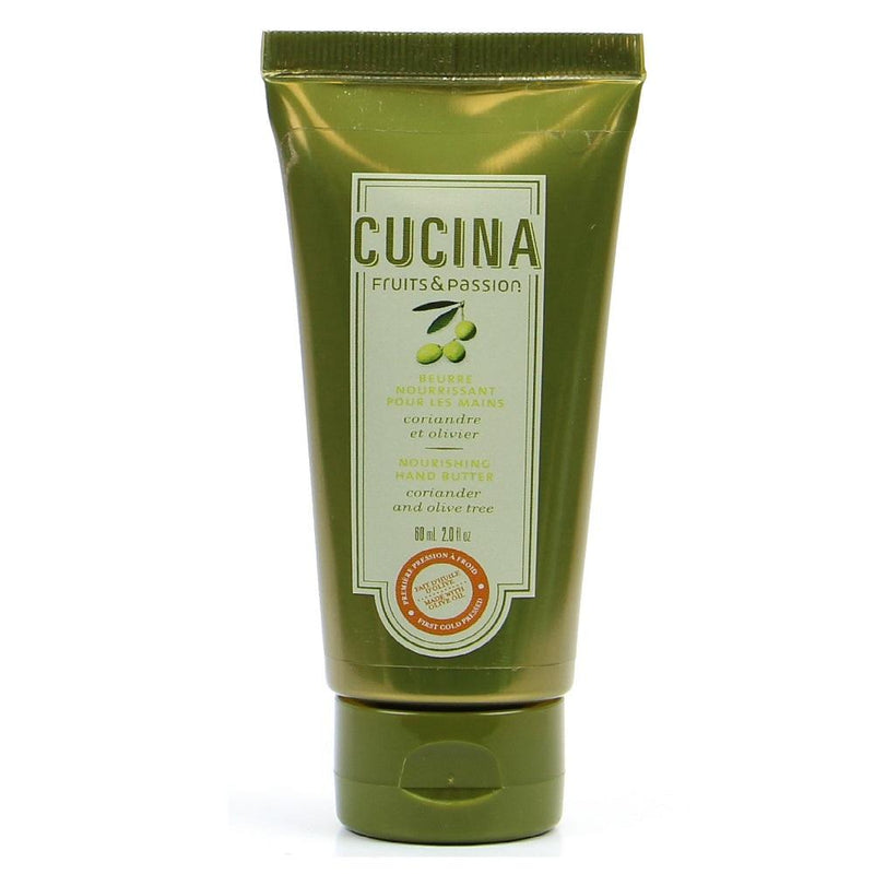 Fruits & Passion Cucina 3 Piece Holiday Gift Set (Coriander & Olive Tree)- Hand Cream -Front Description
